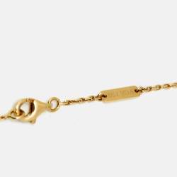 Pre Owned Van Cleef & Arpels Vintage Alhambra Mother of Pearl 18k Yellow Gold Necklace