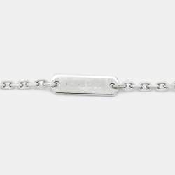 Pre Owned Van Cleef & Arpels Vintage Alhambra Limited Edition Holiday 2022 Celadon Sevres Porcelain Diamond 18k White Gold Necklace