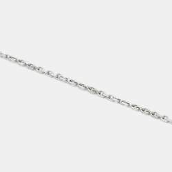 Pre Owned Van Cleef & Arpels Vintage Alhambra Limited Edition Holiday 2022 Celadon Sevres Porcelain Diamond 18k White Gold Necklace