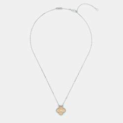 Pre Owned Van Cleef & Arpels Vintage Alhambra Diamond 18k Two Tone Holiday Pendant 2024 Pendant Necklace