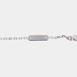 Pre Owned Van Cleef & Arpels Vintage Alhambra 18K White Gold Pendant Necklace