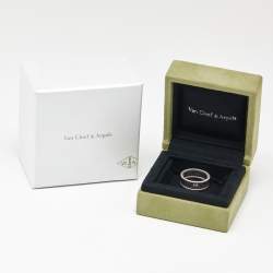 Pre Owned Van Cleef & Arpels Perlée 18k White Gold Ring Size 53