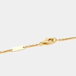 Pre Owned Van Cleef & Arpels Vintage Alhambra Onyx 18k Yellow Gold Pendant Necklace
