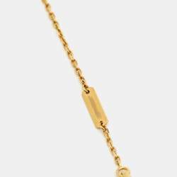 Pre Owned Van Cleef & Arpels Vintage Alhambra Onyx 18k Yellow Gold Pendant Necklace