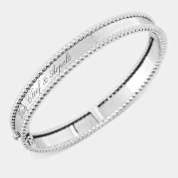 Pre Owned Van Cleef & Arpels Perlée Signature 18k White Gold Bracelet XS