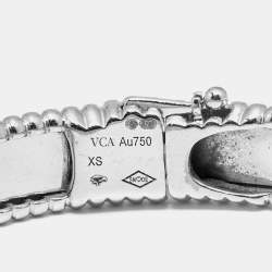 Pre Owned Van Cleef & Arpels Perlée Signature 18k White Gold Bracelet XS
