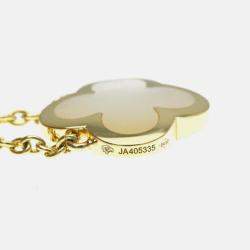 Pre Owned Van Cleef & Arpels Pure Alhambra 18K Yellow Gold and Mother of Pearl Pendant Necklace