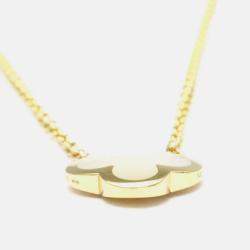 Pre Owned Van Cleef & Arpels Pure Alhambra 18K Yellow Gold and Mother of Pearl Pendant Necklace