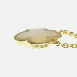 Pre Owned Van Cleef & Arpels Pure Alhambra 18K Yellow Gold and Mother of Pearl Pendant Necklace