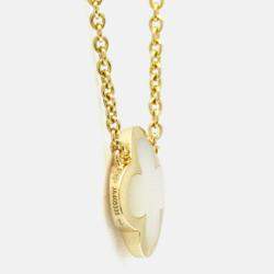 Pre Owned Van Cleef & Arpels Pure Alhambra 18K Yellow Gold and Mother of Pearl Pendant Necklace