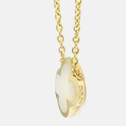 Pre Owned Van Cleef & Arpels Pure Alhambra 18K Yellow Gold and Mother of Pearl Pendant Necklace