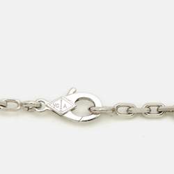 Pre Owned Van Cleef & Arpels Vintage Alhambra Turquoise 18k White Gold 10 Motifs Station Necklace