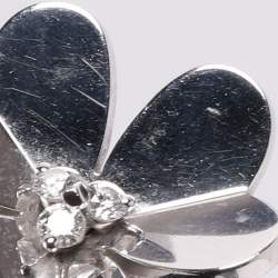 Pre Owned Van Cleef & Arpels Frivole Diamond 18K White Gold Large Pendant Necklace