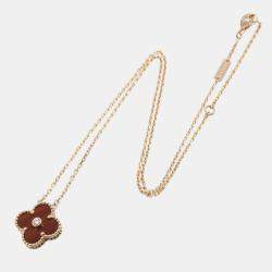 مملوكة مسبقًا Van Cleef & Arpels Vintage Alhambra 18K Rose Gold Bullseye Diamond Necklace
