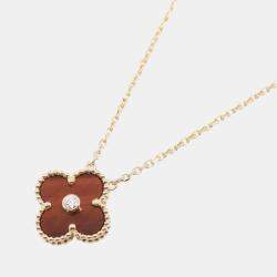 مملوكة مسبقًا Van Cleef & Arpels Vintage Alhambra 18K Rose Gold Bullseye Diamond Necklace