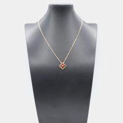 مملوكة مسبقًا Van Cleef & Arpels Vintage Alhambra 18K Rose Gold Bullseye Diamond Necklace