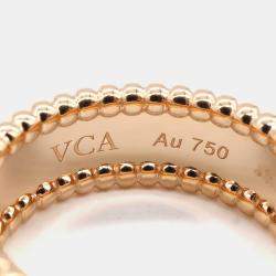 Pre Owned خاتم فان كليف آند أربلز بيرلي ذهب وردي عيار 18 مقاس أوروبي 57