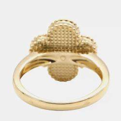 مملوكة مسبقًا خاتم فان كليف أند أربلز فينتاج الحمدية مالاكيت ماسي ذهب أصفر عيار 18 مقاس 50