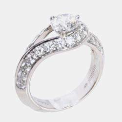 مملوكة مسبقًا Van Cleef & Arpels Platinum 'Couture Solitaire' 0.70cwt Diamond Ring Size 49