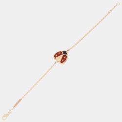 مملوكة مسبقًا سوار فان كليف & آربلز لاكي سبرينج جناح مفتوح ذهب وردي عيار 18 وكارنيليان