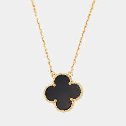 مملوكة مسبقًا قلادة فان كليف آند أربلز ألهامبرا فينتاج عقيق أونيكس ذهب أصفر عيار 18