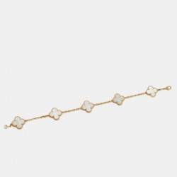 مملوكة مسبقًا سوار فان كليف أند آربلز فينتاج ألهامبرا صدفة ذهب أصفر عيار 18 تصميم 5 أشكال