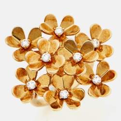 مملوكة مسبقًا خاتم فان كليف آند أربلز فريفول 8 زهور ألماس ذهب أصفر عيار 18 مقاس 54