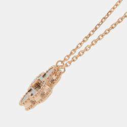 مملوكة مسبقًا Van Cleef & Arpels Vintage Alhambra Holiday Collection 18K Rose Gold and Diamond Pendant Necklace