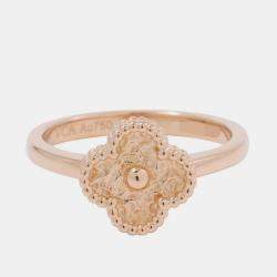 Pre Owned Van Cleef & Arpels Sweet Alhambra 18K Rose Gold Band Ring EU 48