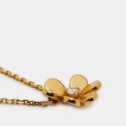 Pre Owned Van Cleef & Arpels Frivole Diamond 18k Yellow Gold Necklace