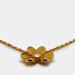 Pre Owned Van Cleef & Arpels Frivole Diamond 18k Yellow Gold Necklace
