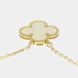 Pre Owned قلادة فان كليف آند أربلز فينتاج ألهامبرا ذهب أصفر عيار 18 أم اللؤلؤ الدلاية