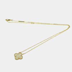 Pre Owned قلادة فان كليف آند أربلز فينتاج ألهامبرا ذهب أصفر عيار 18 أم اللؤلؤ الدلاية