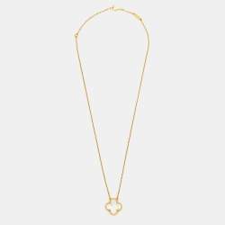 Pre Owned قلادة فان كليف أند آربلز فينتاج ألهمبرا عرق اللؤلؤ ذهب أصفر عيار 18