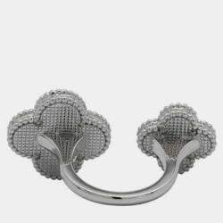 مملوكة مسبقًا 18K White Gold and Mother of Pearl Magic Alhambra Between the Finger Ring