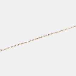 Pre Owned Van Cleef & Arpels Vintage Alhambra Chalcedony 18k White Gold Pendant Necklace