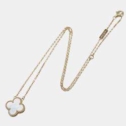 مملوكة مسبقًا قلادة فان كليف آند أربلز فينتاج ألهامبرا عيار 18 ذهب أصفر ومحارأم اللؤلؤ