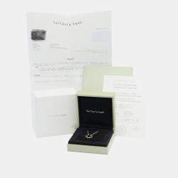 Pre Owned Van Cleef & Arpels 18K Yellow Gold and Onyx Vintage Alhambra Pendant Necklace