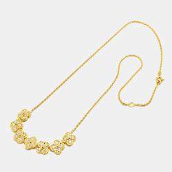 مملوكة مسبقًا Van Cleef & Arpels Alhambra 18K Yellow Gold 1.51ct Diamond Necklace