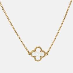 Pre Owned Van Cleef & Arpels Sweet Alhambra Mother of Pearl 18k Yellow Gold Bracelet