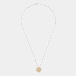 مملوكة مسبقًا Van Cleef & Arpels Vintage Alhambra Diamond 18k Two Tone Holiday Pendant 2024 Pendant Necklace