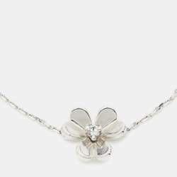 Pre Owned Van Cleef & Arpels Frivole Diamond 18k White Gold Mini Model Bracelet