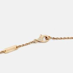 Pre Owned Van Cleef & Arpels Vintage Alhambra Grey Mother of Pearl 18k Rose Gold Necklace