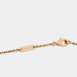 Pre Owned Van Cleef & Arpels Vintage Alhambra Grey Mother of Pearl 18k Rose Gold Necklace