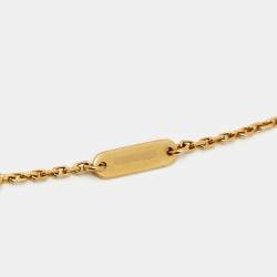Pre Owned Van Cleef & Arpels Vintage Alhambra Onyx 18k Yellow Gold Necklace