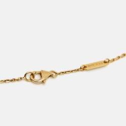 Pre Owned Van Cleef & Arpels Vintage Alhambra Onyx 18k Yellow Gold Necklace