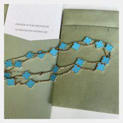 مملوكة مسبقًا قلادة فان كليف آند أربلز فينتاج ألهامبرا تركواز ذهب أصفر طبعة محدودة مع 20 دلاية