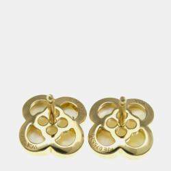 مملوكة مسبقًا Van Cleef & Arpels Pure Alhambra 18K Yellow Gold and Mother of Pearl Earrings