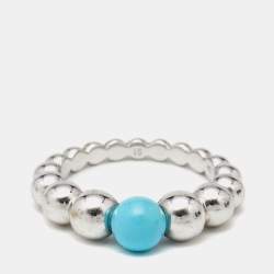 Pre Owned خاتم فان كليف آند اربلز ذهب أبيض عيار 18 & تركواز كولور فريشن مقاس 51