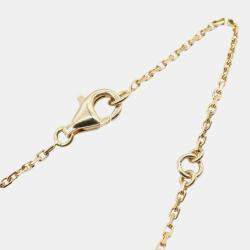 Pre Owned Van Cleef & Arpels 18K Yellow Gold and Onyx Vintage Alhambra Pendant Necklace